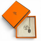 Hermes Pendant Mini Maillon PM Necklace Silver Black — view 2