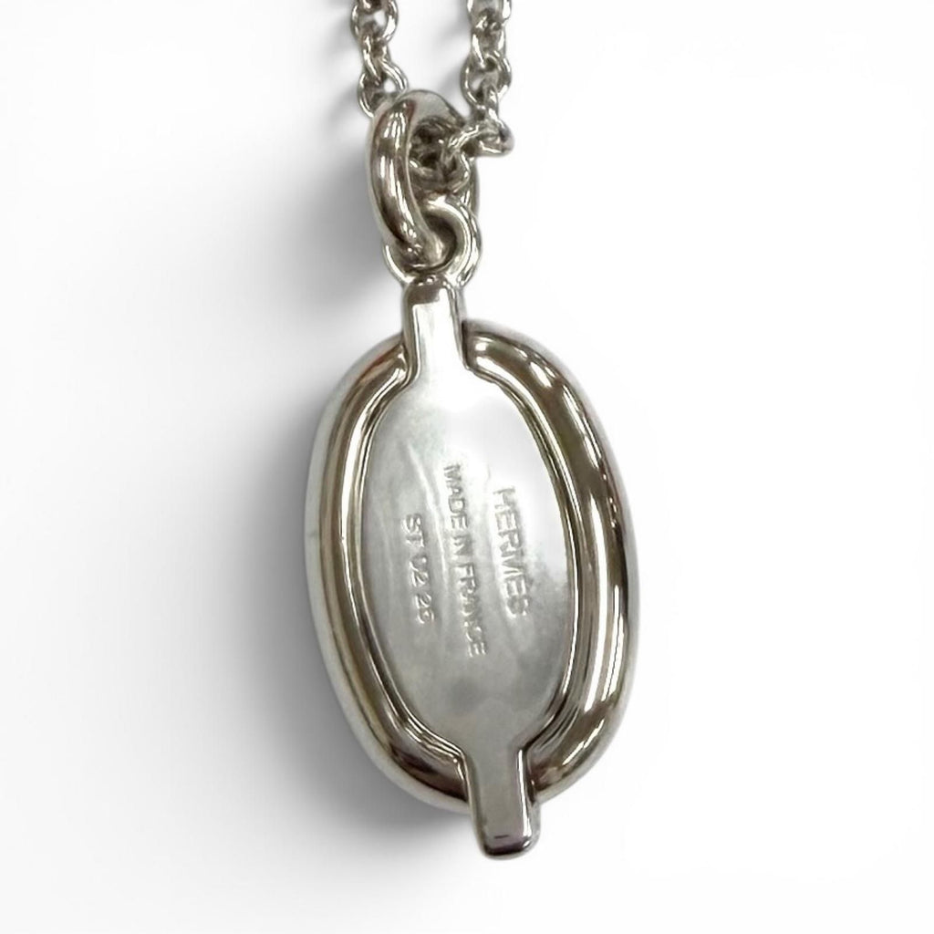 Hermes Pendant Mini Maillon PM Necklace Silver Black — view 3