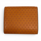 Celine Small Flap Wallet Triomphe Embossed Leather Trifold Brown — view 3