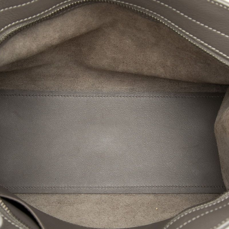 Saint Laurent YSL Logo Baby Cabas 2-Way Shoulder Bag Gray Leather — view 4