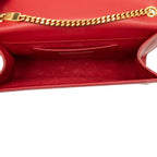 Saint Laurent Kate Tassel YSL Logo Chain Shoulder Bag Red Leather — view 4