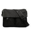 Prada Shoulder Bag Black Nylon Saffiano Leather