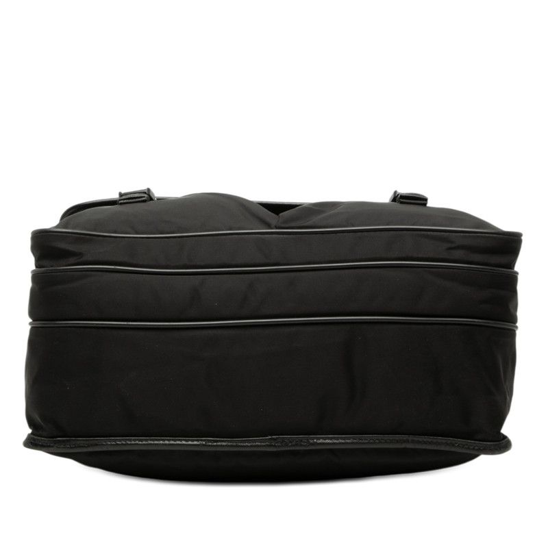Prada Shoulder Bag Black Nylon Saffiano Leather — view 3
