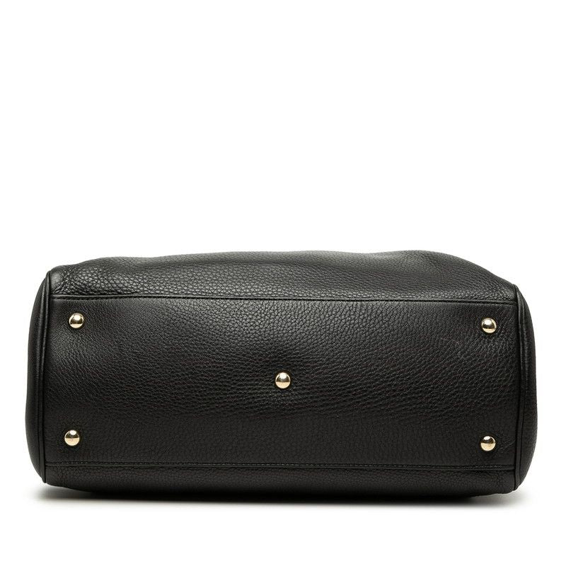 Gucci Bambu 2-Way Shoulder Bag Black Leather — view 3
