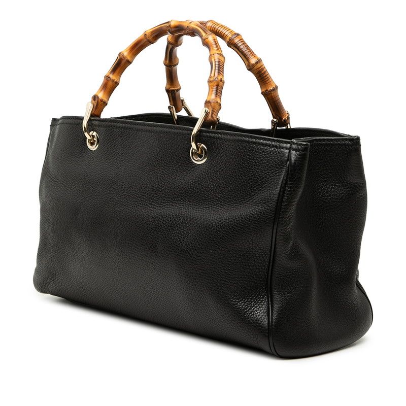 Gucci Bambu 2-Way Shoulder Bag Black Leather — view 2