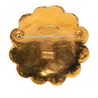 Chanel CC Logo Flower Motif Vintage Brooch Gold Plated — view 2