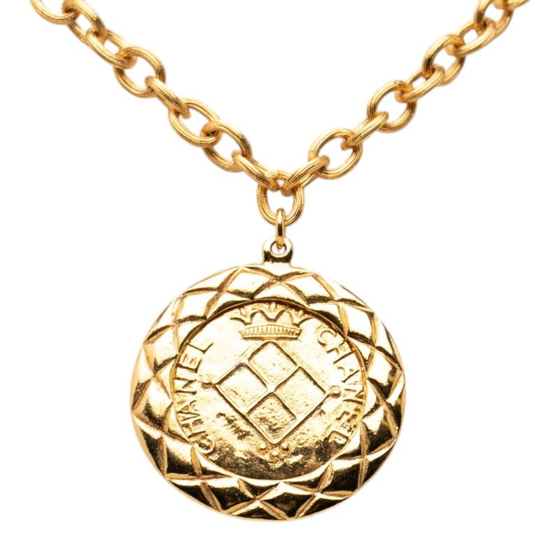 Chanel CC Logo Lion Crown Necklace Gold Plated — view 2