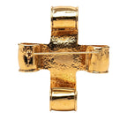 Chanel CC Logo Vintage Cross Brooch Gold Plated — view 2