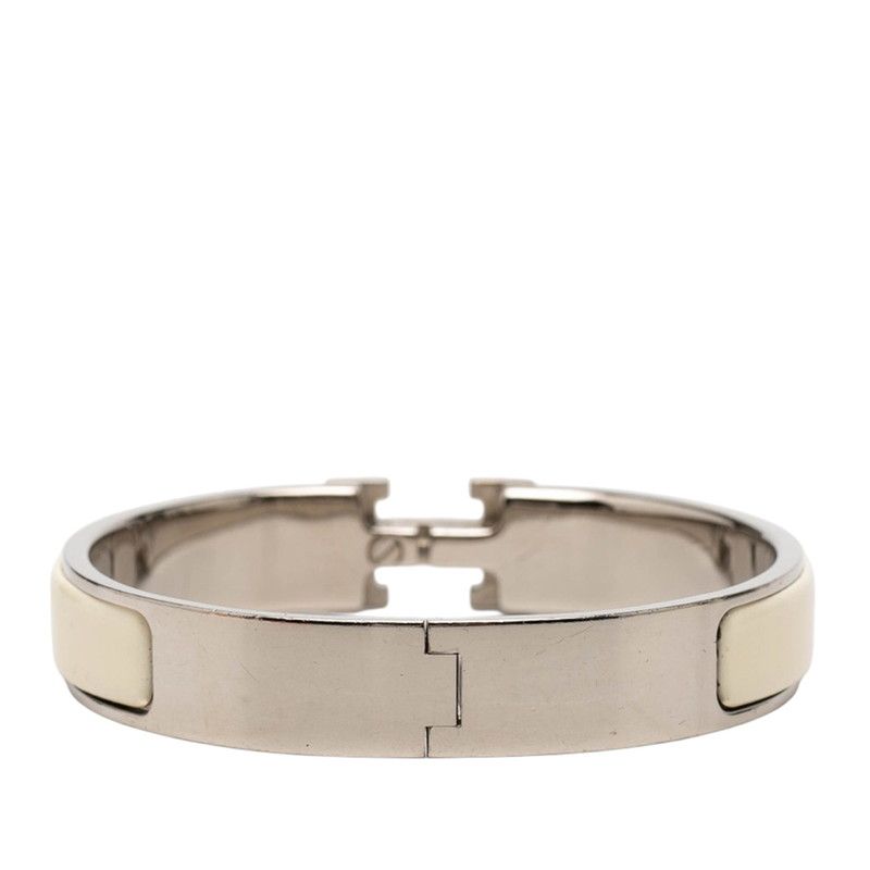 Hermes Click PM Bracelet Silver Ivory Metal Enamel — view 3