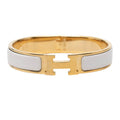 Hermes Click PM Bracelet Gold White Plated Enamel