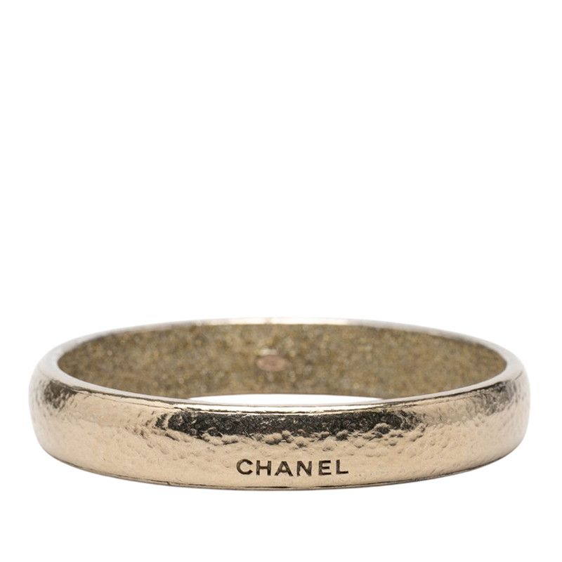 Chanel Logo Bangle Champagne Gold Plated 1- Bracelet