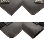 Prada Triangle Logo Saffiano Black Phone Case Neck — view 4