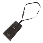 Prada Triangle Logo Saffiano Black Phone Case Neck — view 5