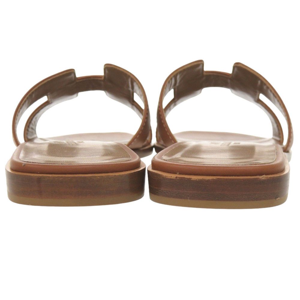 Hermes Oran 36.5 Leather Brown Sandals — view 4