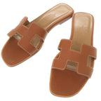 Hermes Oran 36.5 Leather Brown Sandals