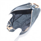 Prada Tessuto Nylon Triangle Logo Leather Handbag Tote Black — view 7