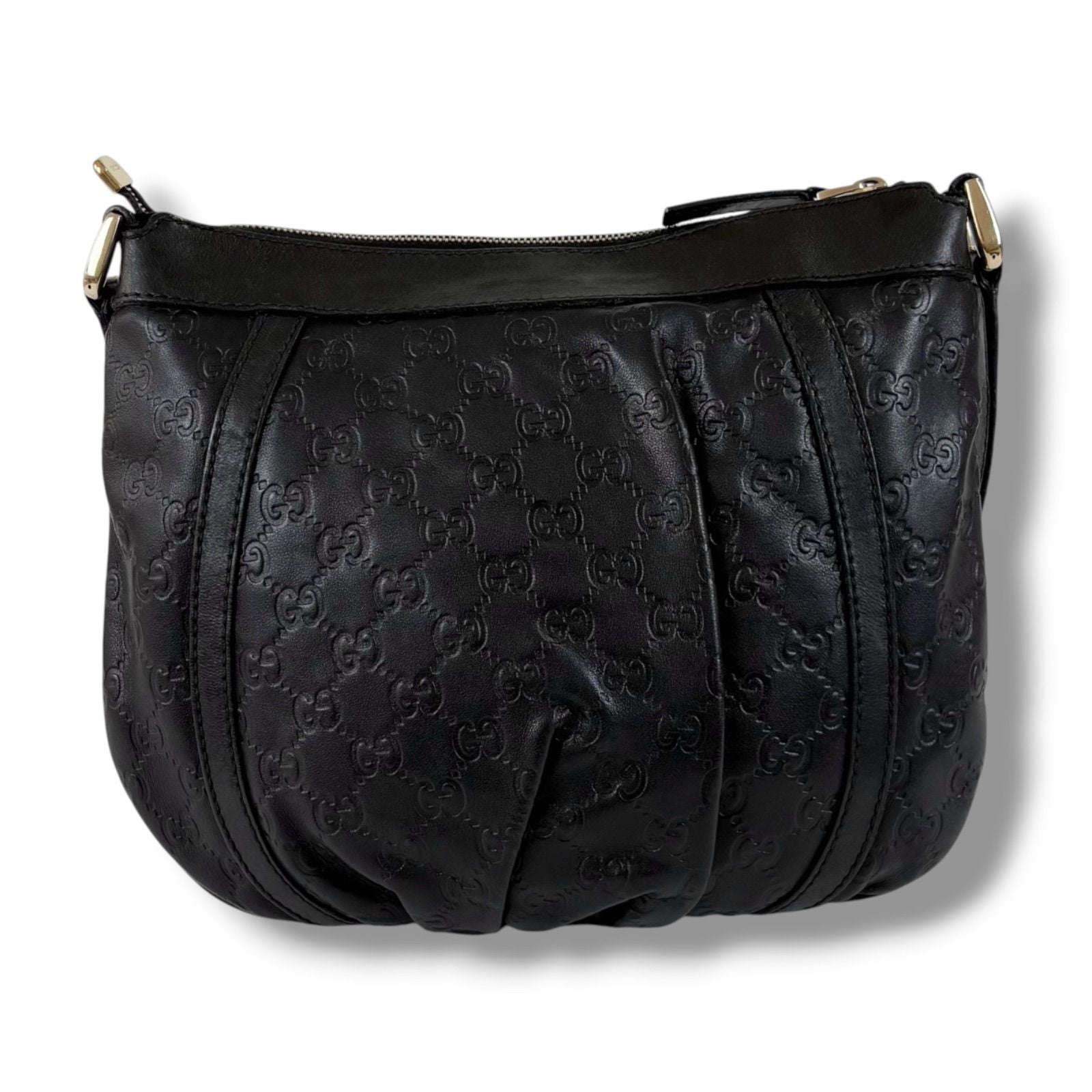 Gucci Abbey Line Cross Belt Bag Guccissima Leather Black — view 4