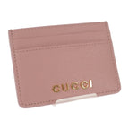 Gucci Script Card Case Leather Light Pink