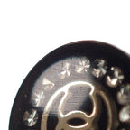 Chanel CC Round Earrings Rhinestone Black Silver — view 5