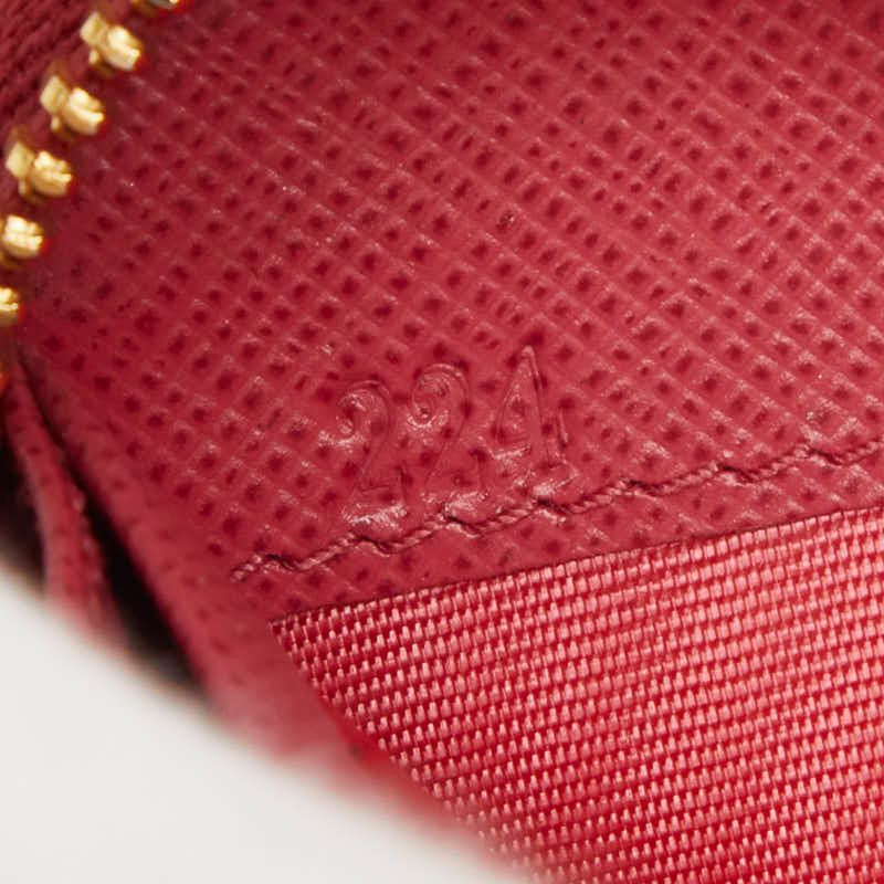 Prada Zip Around Wallet Peonia Pink Saffiano Leather — view 8