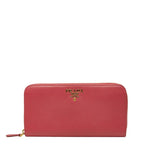 Prada Zip Around Wallet Peonia Pink Saffiano Leather