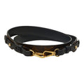 Louis Vuitton Monogram Shoulder Strap Brown Black Leather