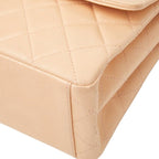 Chanel Quilted CC Logo Chain Shoulder Bag Pink Beige Lambskin Plastic — view 4