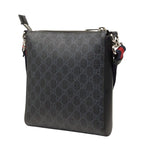 Gucci GG Supreme Small Messenger Bag Crossbody Black Gray Leather — view 2