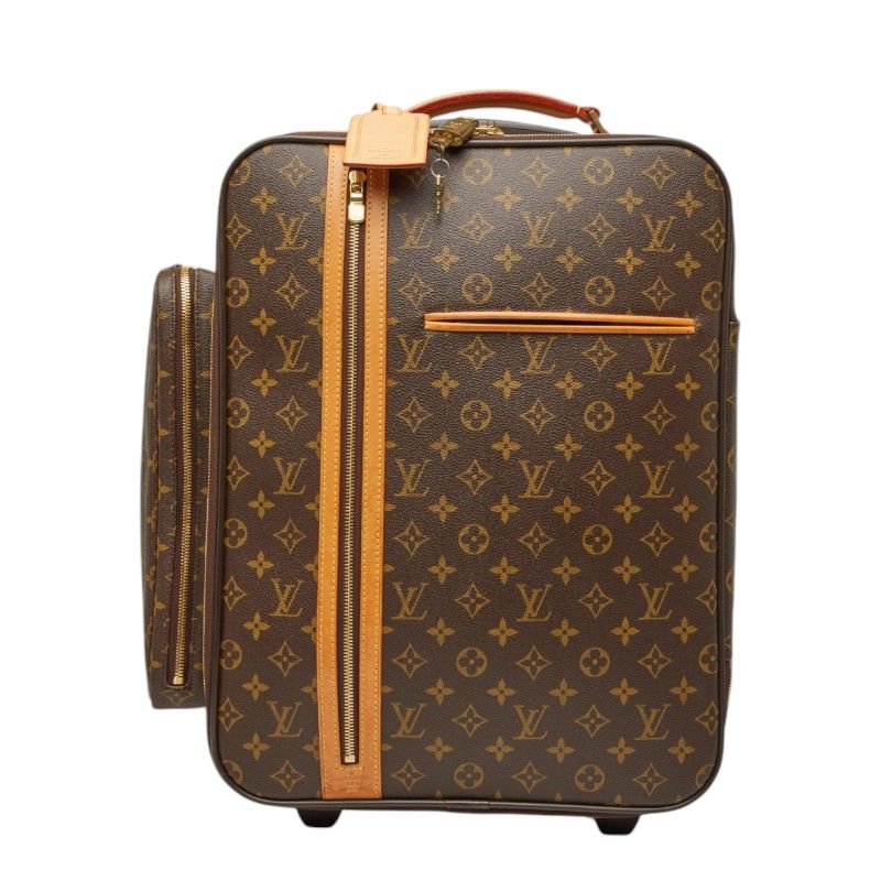 Louis Vuitton Monogram Bosphore Travel Bag Suitcase Brown Leather