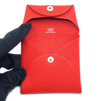 Hermes Bastia Coin Case Card le Juku Leather Red Box — view 6