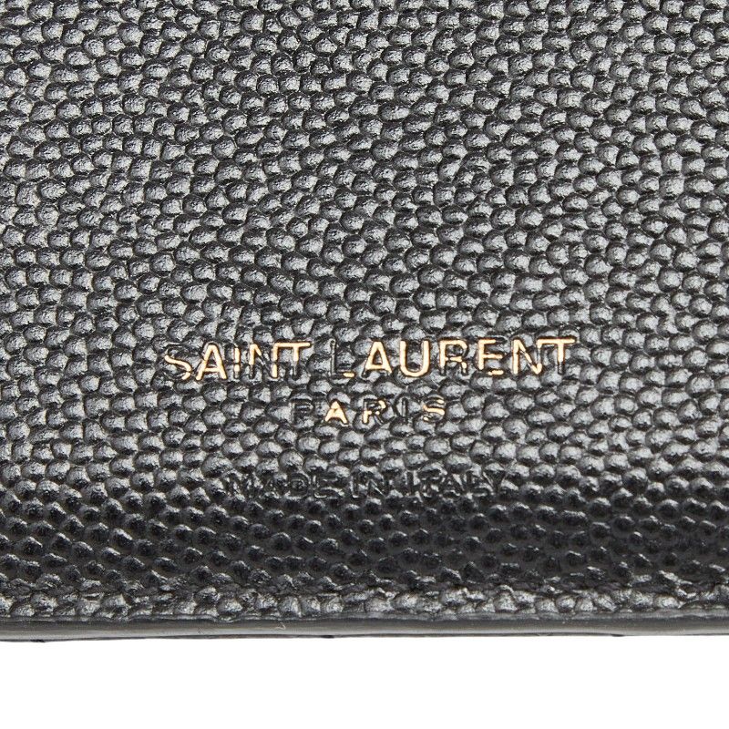 Saint Laurent Monogram 2 Parts Zip Wallet Bifold Black Tannin Leather — view 8