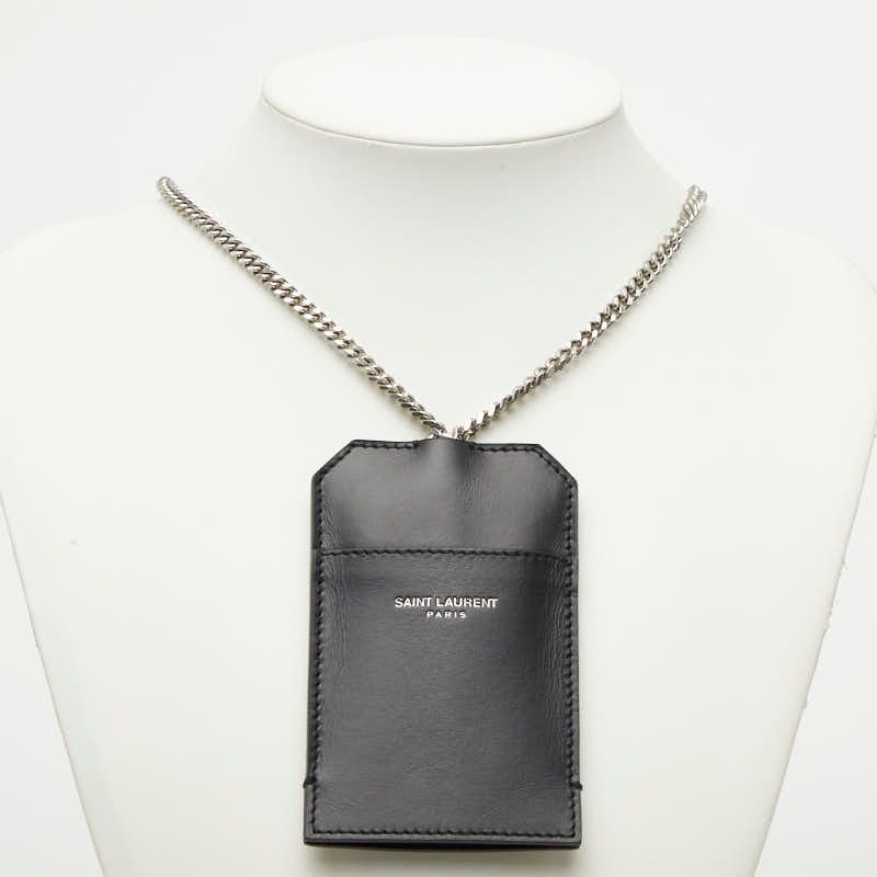 Saint Laurent Chain Card Case ID Black Leather — view 5