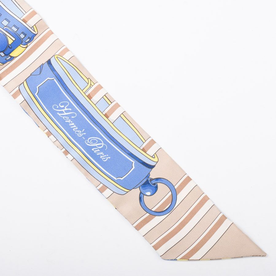 Hermes Scarf Twilly Scarves Beige — view 3