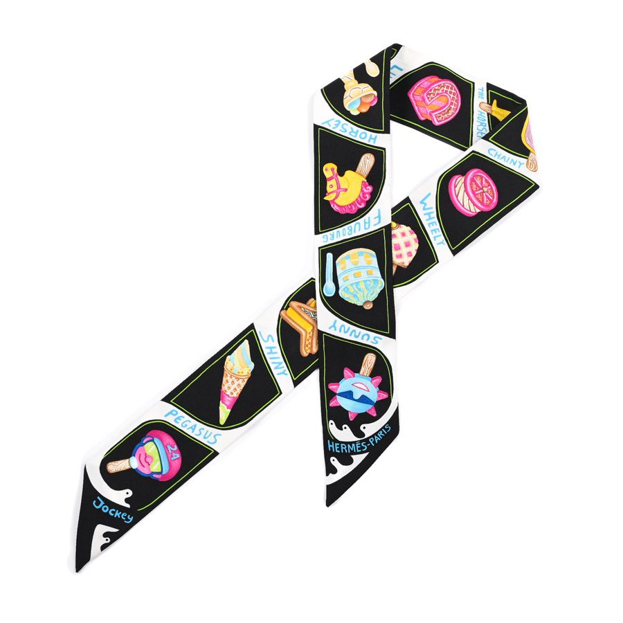 Hermes Scarf Twilly Scarves Black
