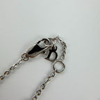 Dior Logo Rhinestone Necklace Plated Silver Pink Vintage — view 4