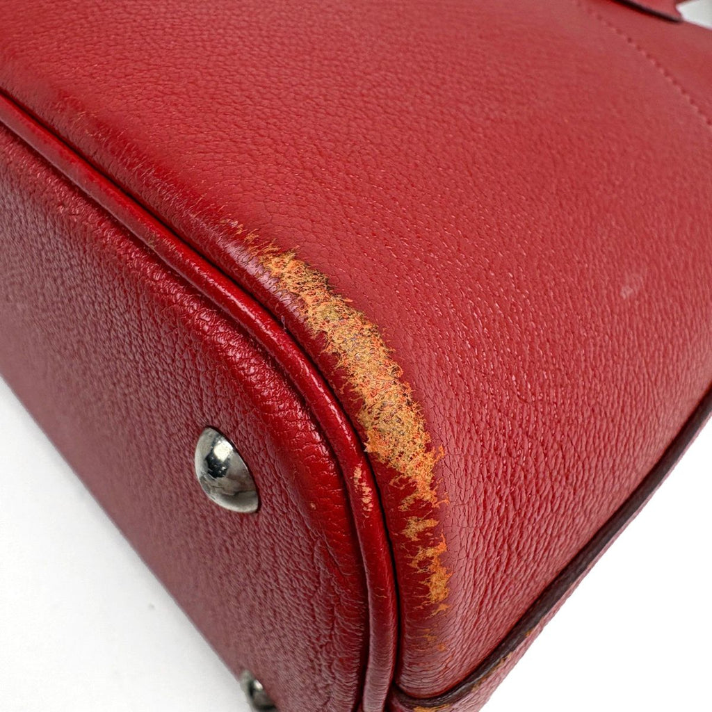 Hermes Bolide 27 2-Way Handbag Chevre Rouge Casac — view 4