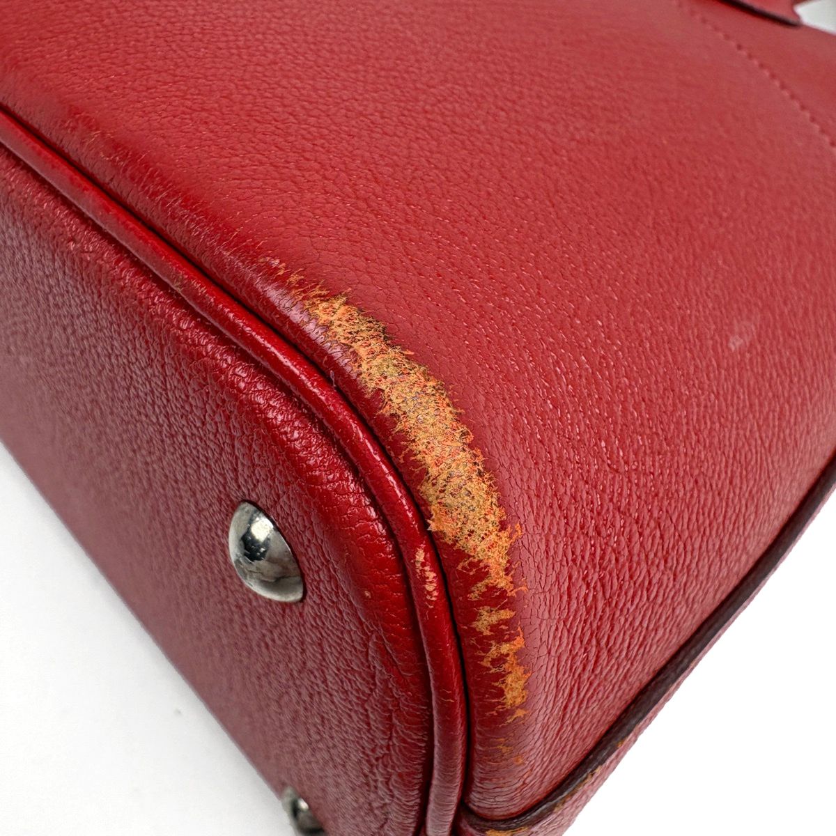 Hermes Bolide 27 2-Way Handbag Chevre Rouge Casac — view 4