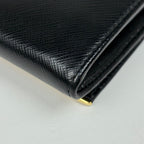 Prada Logo Bifold Wallet Leather Nero — view 3