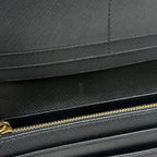 Prada Logo Bifold Wallet Leather Nero — view 4