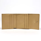 Chanel Coco Button Trifold Wallet CC Logo Hook Leather Beige — view 8