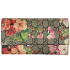 Gucci GG Blue Mus Continental Wallet Supreme Beige Multicolor