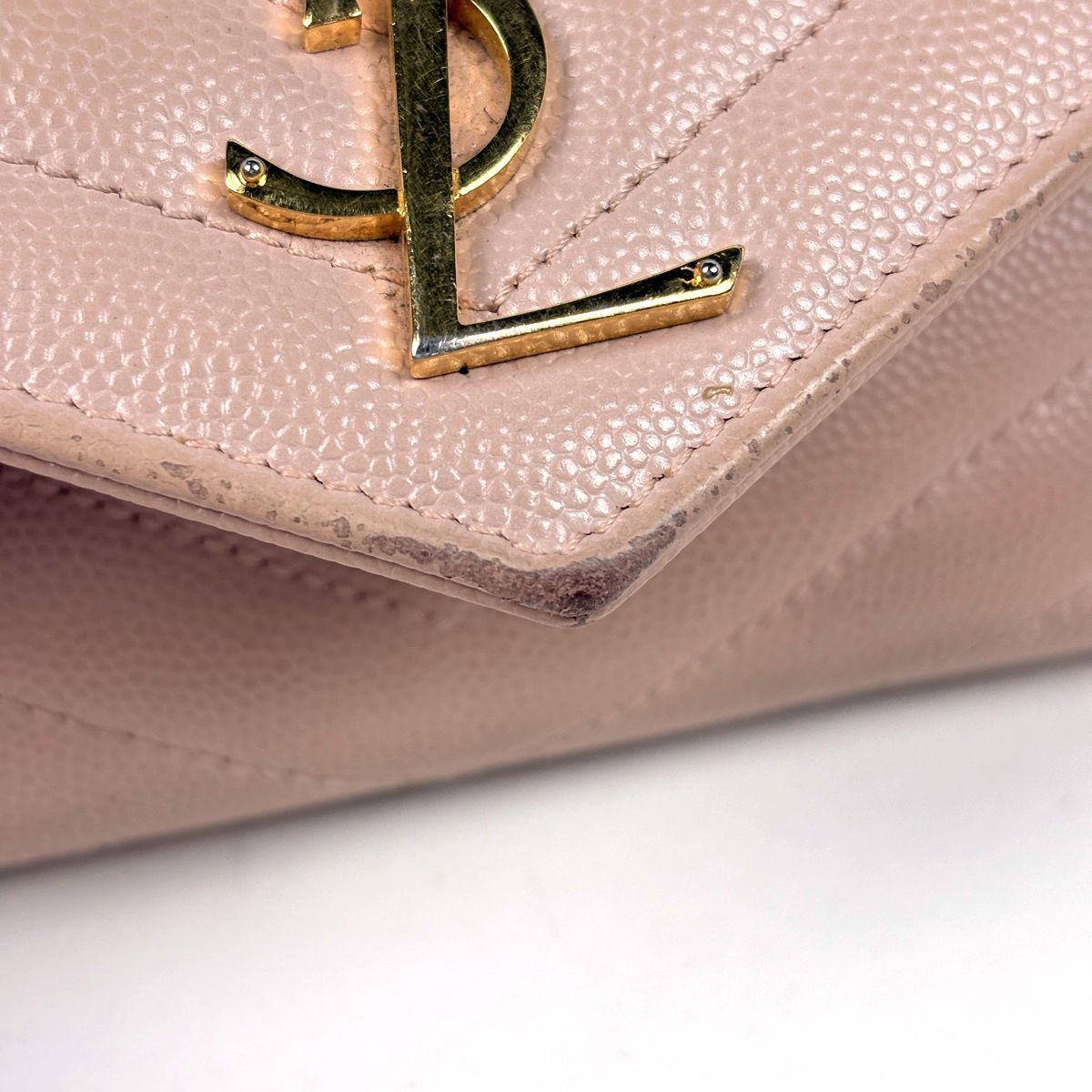 Saint Laurent Logo Bifold Wallet Leather Pink — view 5