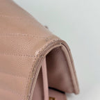 Saint Laurent Logo Bifold Wallet Leather Pink — view 3