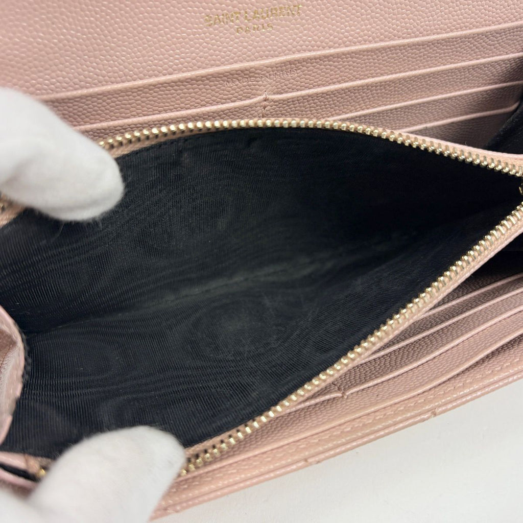 Saint Laurent Logo Bifold Wallet Leather Pink — view 6