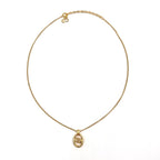Dior CD Logo Oval Frame Gold Plated Necklace — view 3