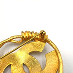 Chanel CC Logo Gold Plated Brooch — view 9