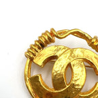 Chanel CC Logo Gold Plated Brooch — view 5
