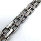 Louis Vuitton Collier Chain Monogram Metal Silver Necklace — view 5