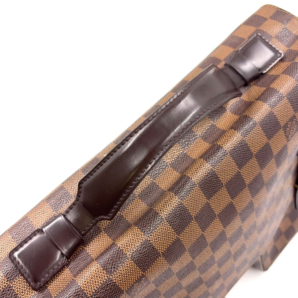 Louis Vuitton Broadway Damier Ebene Leather Brown Shoulder Bag Gold — view 7