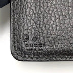 Gucci Interlocking Trifold Leather Black Wallet Gold — view 5